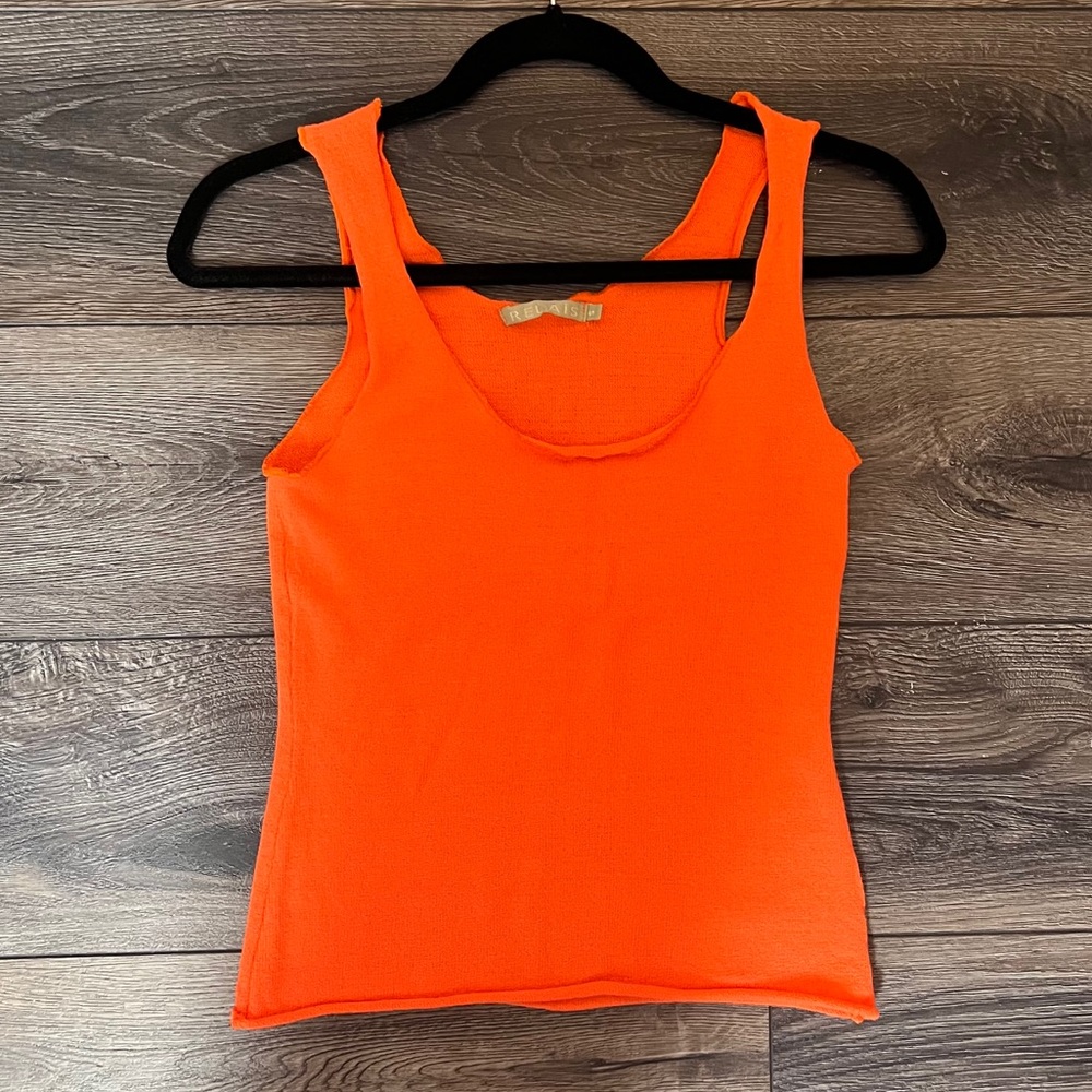 Orange Knit Tank - Picture 2 of 3